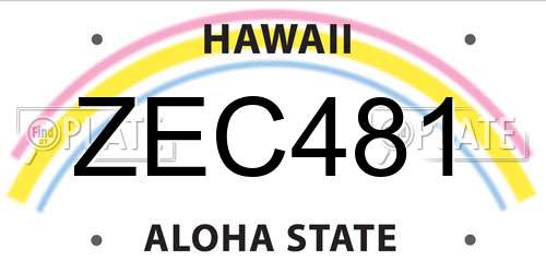ZEC481 Hawaii License Plate