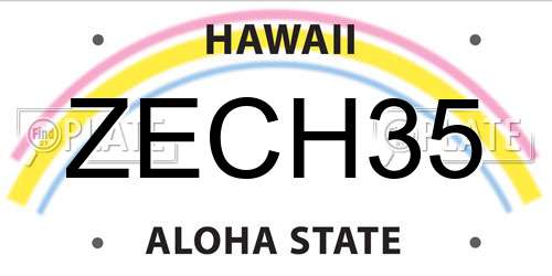 ZECH35 Hawaii License Plate