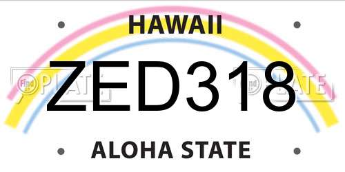 ZED318 Hawaii License Plate