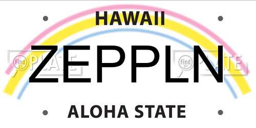 ZEPPLN Hawaii License Plate