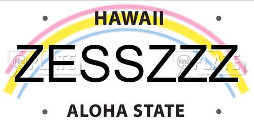 ZESSZZZ Hawaii License Plate