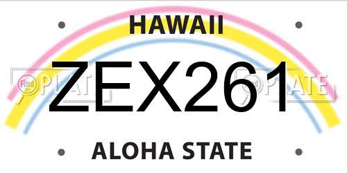 ZEX261 Hawaii License Plate