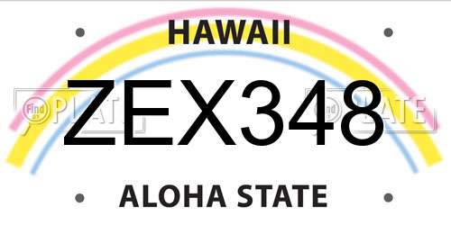 ZEX348 Hawaii License Plate