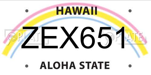 ZEX651 Hawaii License Plate