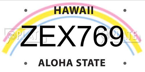 ZEX769 Hawaii License Plate