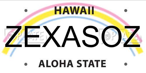 ZEXASOZ Hawaii License Plate