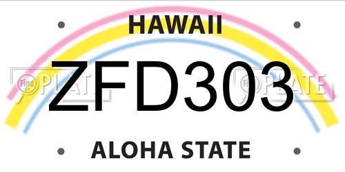 ZFD303 Hawaii License Plate