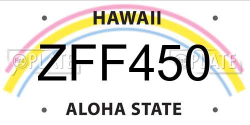 ZFF450 Hawaii License Plate