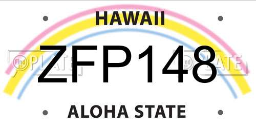 ZFP148 Hawaii License Plate