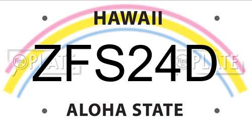 ZFS24D Hawaii License Plate