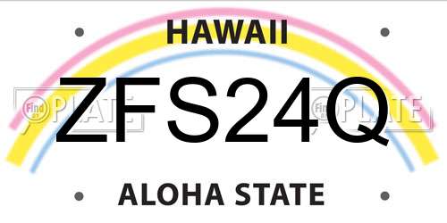 ZFS24Q Hawaii License Plate