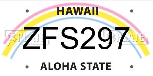 ZFS297 Hawaii License Plate