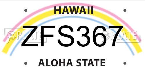 ZFS367 Hawaii License Plate