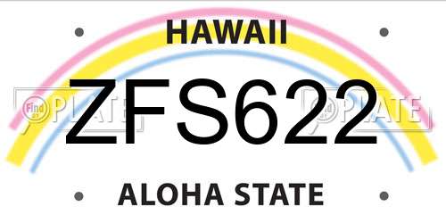 ZFS622 Hawaii License Plate