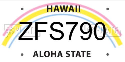 ZFS790 Hawaii License Plate