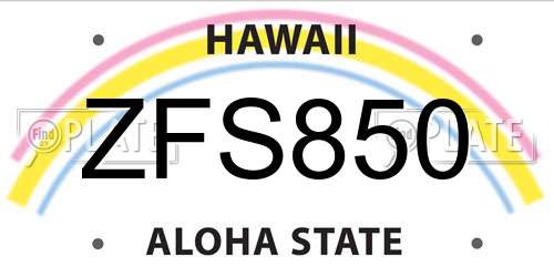 ZFS850 Hawaii License Plate