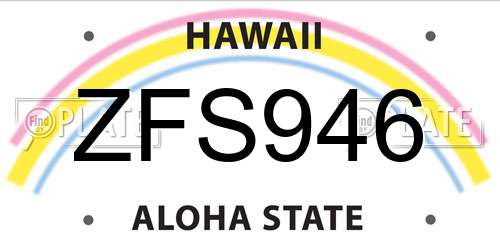 ZFS946 Hawaii License Plate