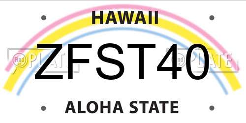 ZFST40 Hawaii License Plate