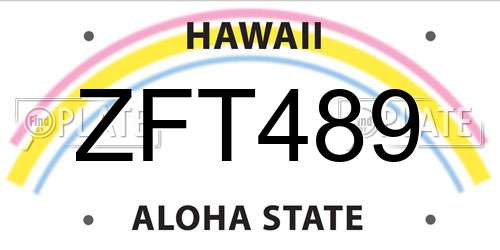 ZFT489 Hawaii License Plate