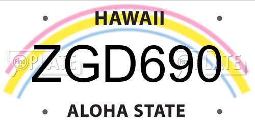 ZGD690 Hawaii License Plate