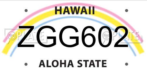 ZGG602 Hawaii License Plate