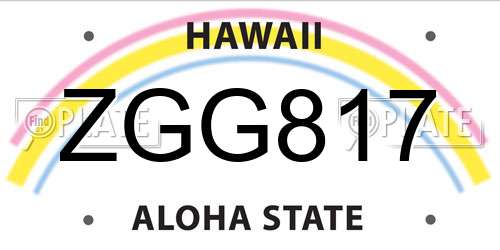 ZGG817 Hawaii License Plate