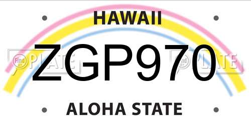 ZGP970 Hawaii License Plate