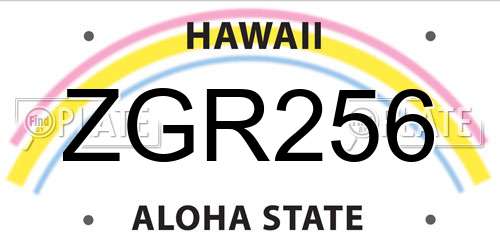 ZGR256 Hawaii License Plate