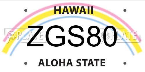 ZGS80 Hawaii License Plate