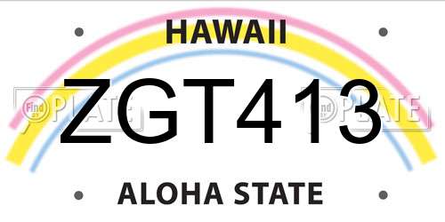 ZGT413 Hawaii License Plate