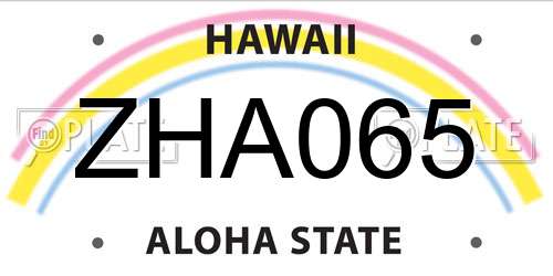 ZHA065 Hawaii License Plate