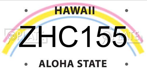 ZHC155 Hawaii License Plate