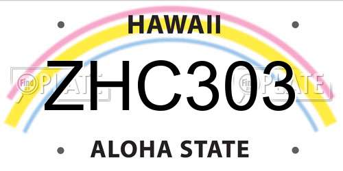 ZHC303 Hawaii License Plate