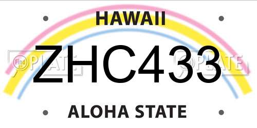 ZHC433 Hawaii License Plate