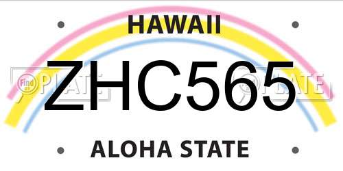 ZHC565 Hawaii License Plate
