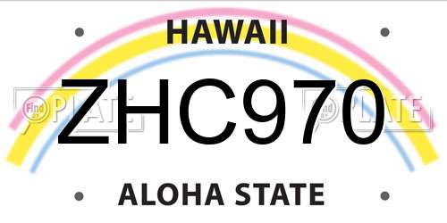 ZHC970 Hawaii License Plate