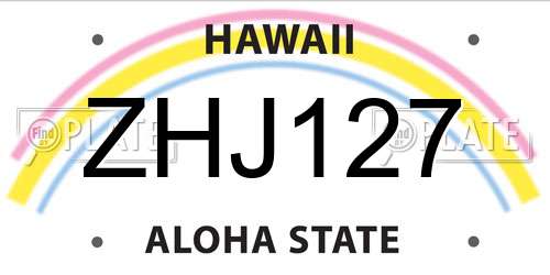 ZHJ127 Hawaii License Plate