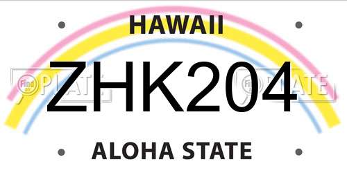 ZHK204 Hawaii License Plate