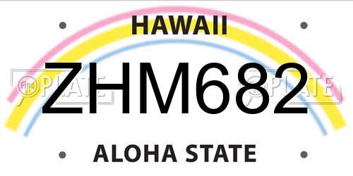 ZHM682 Hawaii License Plate