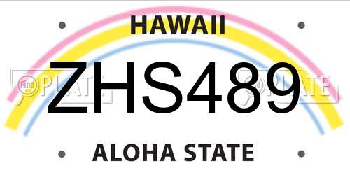 ZHS489 Hawaii License Plate