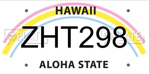 ZHT298 Hawaii License Plate