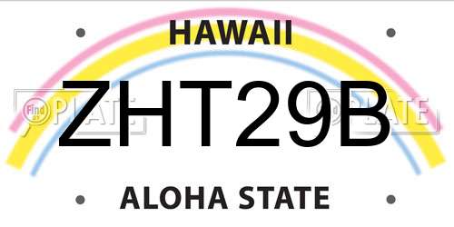 ZHT29B Hawaii License Plate