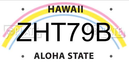 ZHT79B Hawaii License Plate