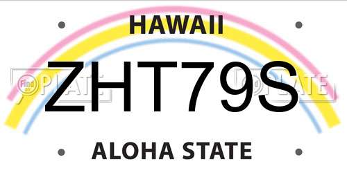 ZHT79S Hawaii License Plate