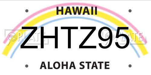 ZHTZ95 Hawaii License Plate