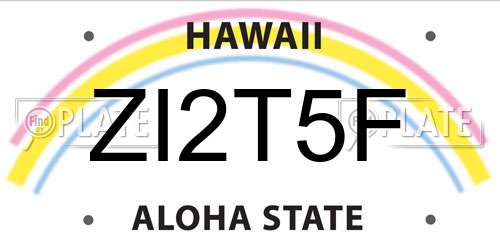 ZI2T5F Hawaii License Plate