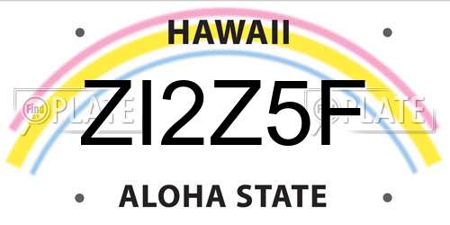 ZI2Z5F Hawaii License Plate