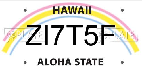 ZI7T5F Hawaii License Plate