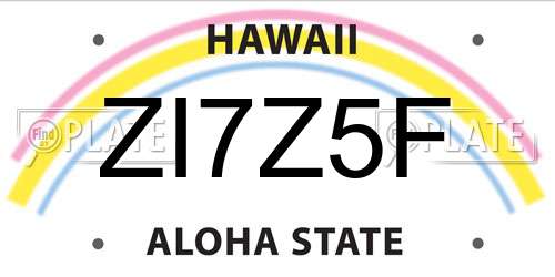 ZI7Z5F Hawaii License Plate