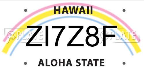 ZI7Z8F Hawaii License Plate